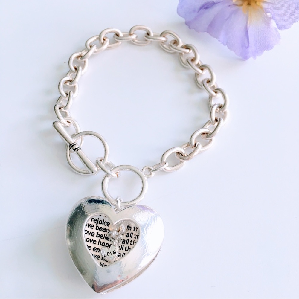 Love is patient message bracelet new